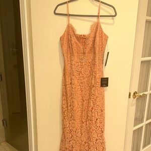 Lulu's Peach Lace Maxi Dress